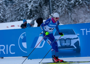 Алина Стремоус, как одна из борцов за кубок мира по биатлону